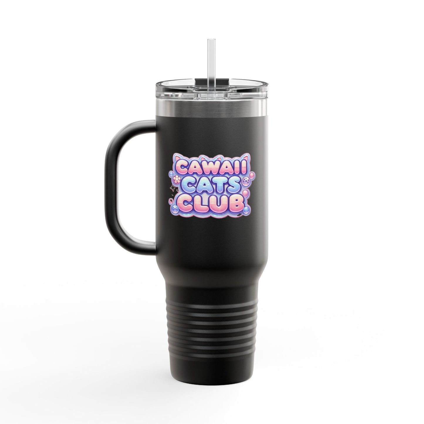 かわいい猫をテーマにした断熱トラベルマグ - 40オンス「Cawaii Cats Club」 