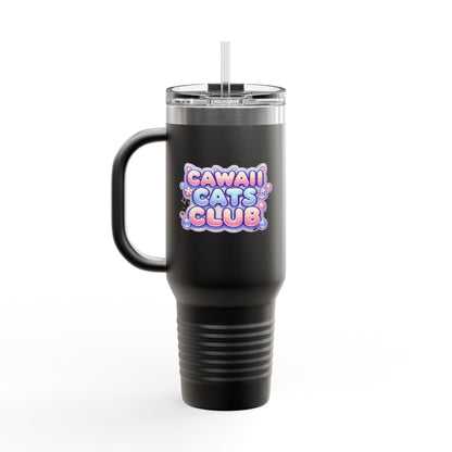 かわいい猫をテーマにした断熱トラベルマグ - 40オンス「Cawaii Cats Club」 