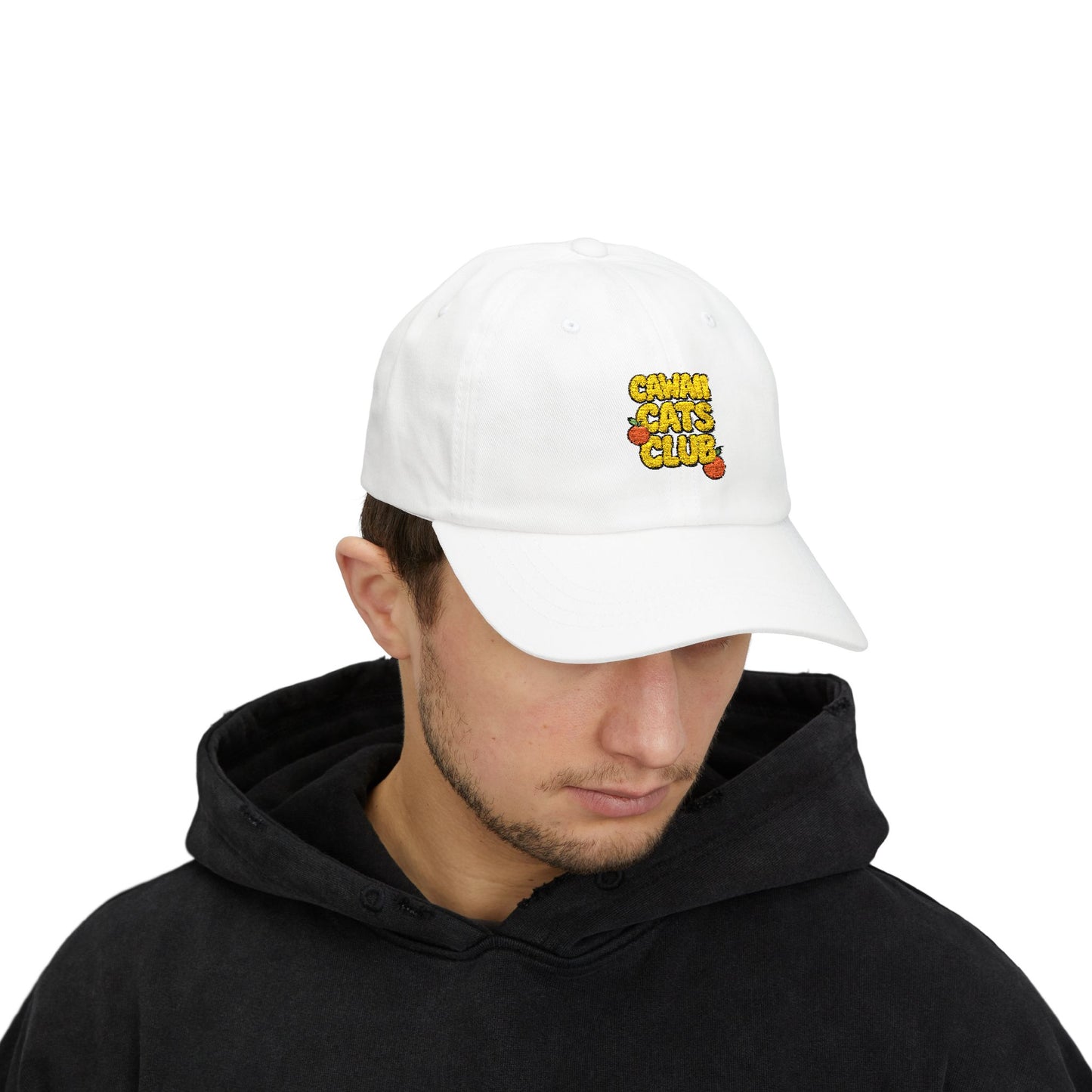 Cawaii Cats Club Classic Dad Cap - Trendy White Baseball Hat for Cat Lovers