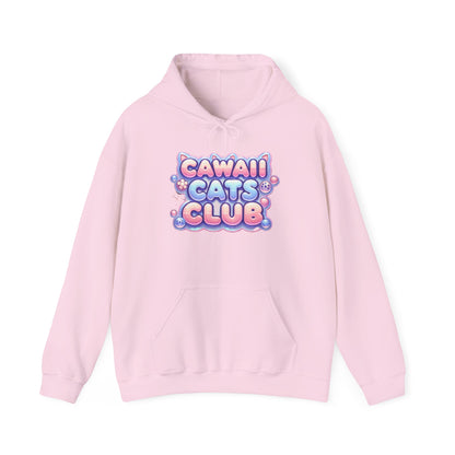 Cawaii Cats Club Hoodie - Cozy Unisex Heavy Blend Sweatshirt for Cat Lovers