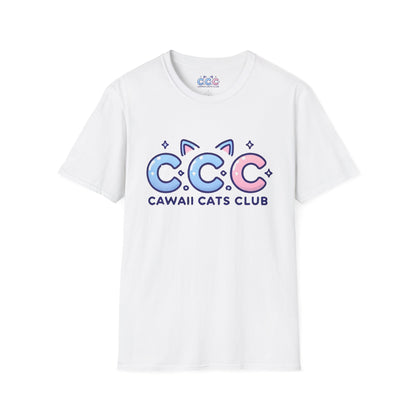 Cawaii Cats Club Unisex Softstyle T-Shirt - Cute Cat Graphic Tee