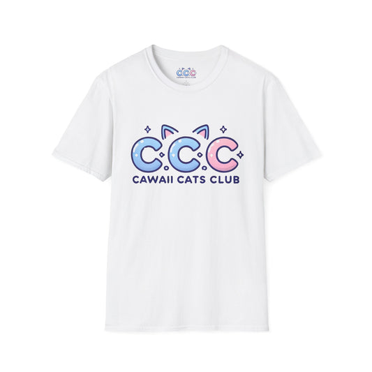 Cawaii Cats Club ユニセックス ソフトスタイル Tシャツ - かわいい猫のグラフィック Tシャツ