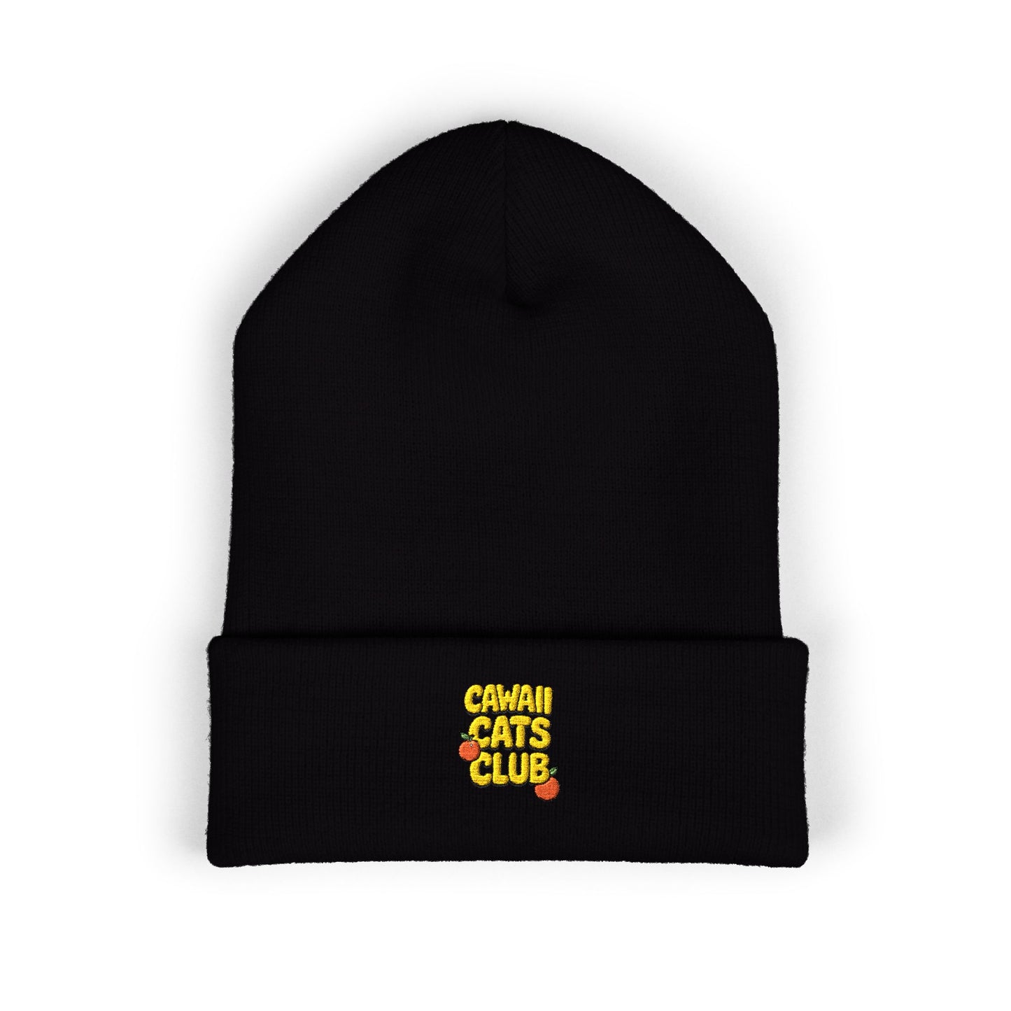 Cuffed Beanie - Cawaii Cats Club Embroidered Hat
