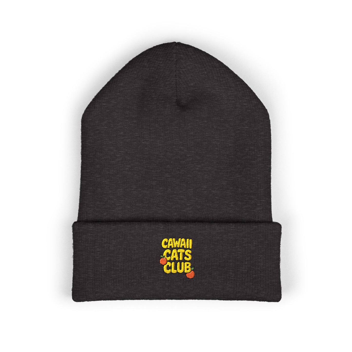 Cuffed Beanie - Cawaii Cats Club Embroidered Hat