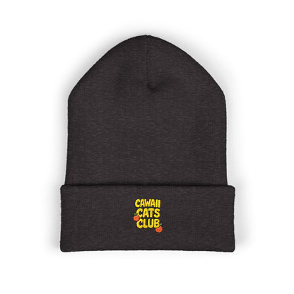 Cuffed Beanie - Cawaii Cats Club Embroidered Hat