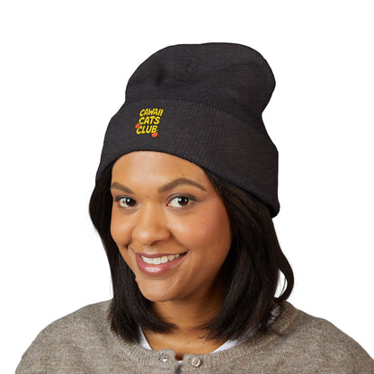 Cuffed Beanie - Cawaii Cats Club Embroidered Hat