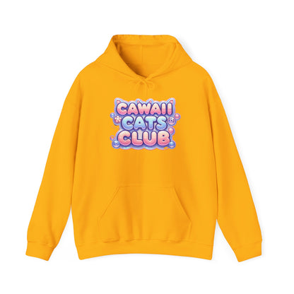 Cawaii Cats Club Hoodie - Cozy Unisex Heavy Blend Sweatshirt for Cat Lovers