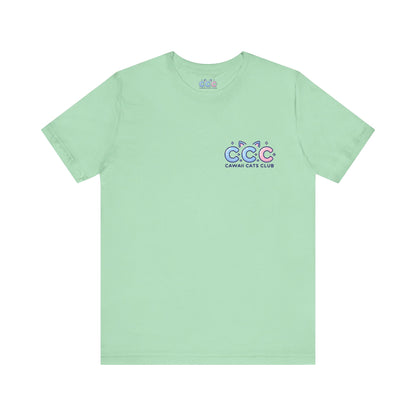 Cawaii Cats Club ユニセックス ジャージー Tシャツ - かわいい猫のグラフィック T シャツ