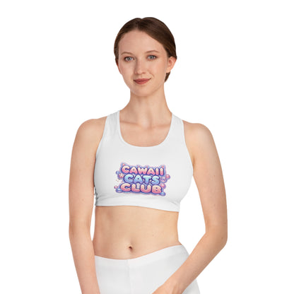 Cawaii Cats Club Sports Bra - Fun & Comfy Activewear for Cat Lovers