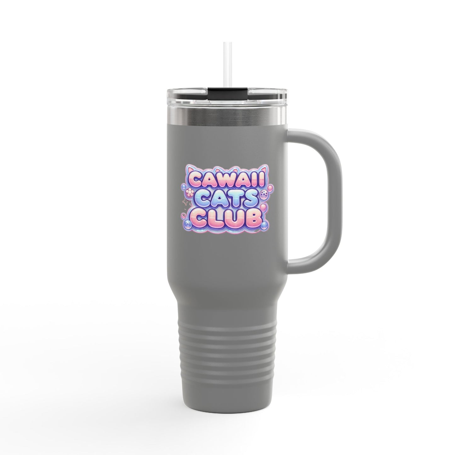 かわいい猫をテーマにした断熱トラベルマグ - 40オンス「Cawaii Cats Club」 
