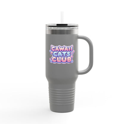 かわいい猫をテーマにした断熱トラベルマグ - 40オンス「Cawaii Cats Club」 