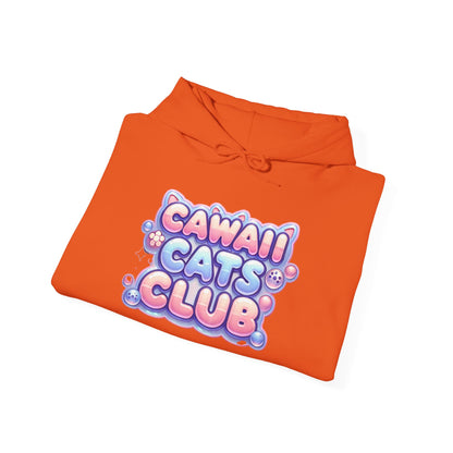 Cawaii Cats Club Hoodie - Cozy Unisex Heavy Blend Sweatshirt for Cat Lovers