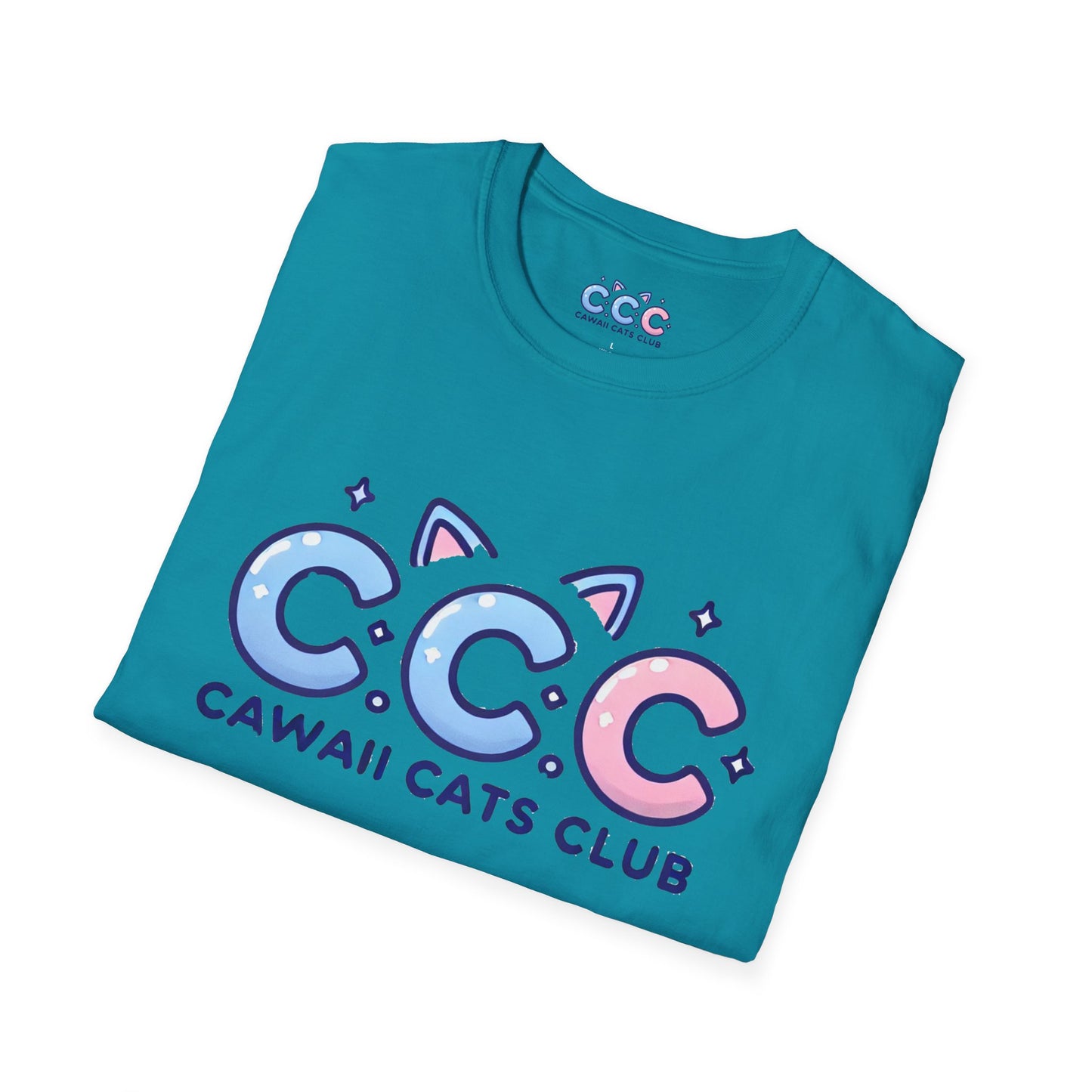 Cawaii Cats Club Unisex Softstyle T-Shirt - Cute Cat Graphic Tee