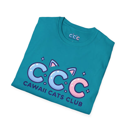 Cawaii Cats Club Unisex Softstyle T-Shirt - Cute Cat Graphic Tee