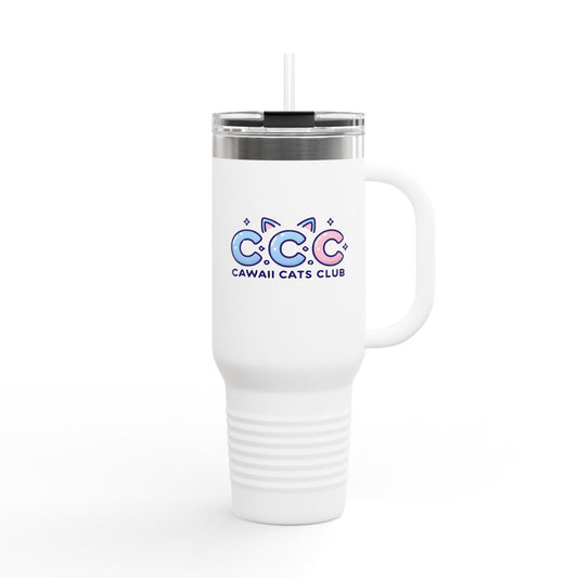 Insulated Travel Mug - Cawaii Cats Club 40oz with Straw