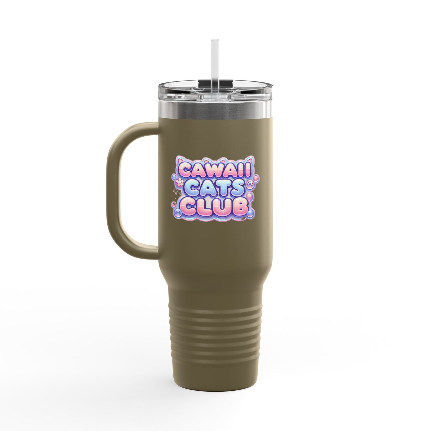 かわいい猫をテーマにした断熱トラベルマグ - 40オンス「Cawaii Cats Club」 